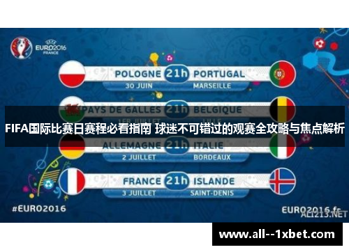 FIFA国际比赛日赛程必看指南 球迷不可错过的观赛全攻略与焦点解析